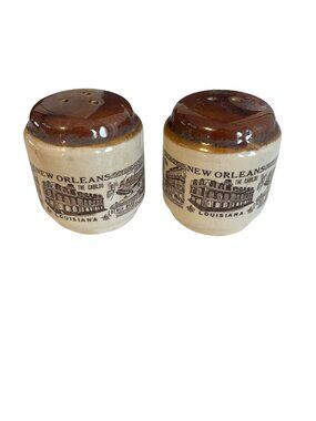Vintage New Orleans Salt and Pepper Shakers French Market Bourbon Street Louisia